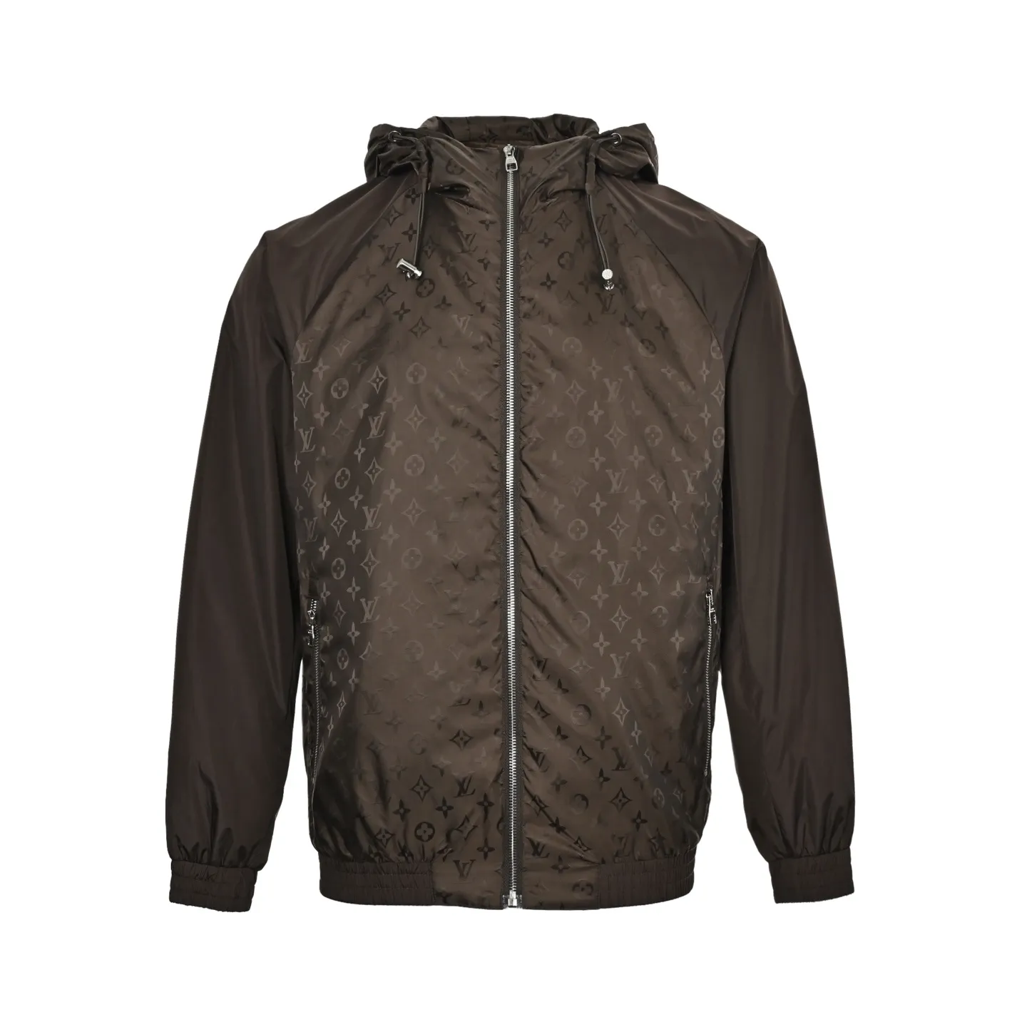 Louis Vuitton/Louis Vuitton old flower all-over printed sleeves patchwork hooded thin coat